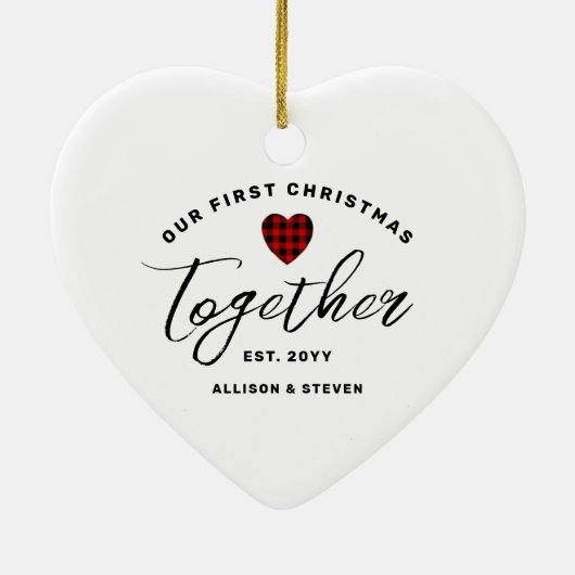 Unser erstes Weihnachten zusammen Bauernhaus Chic Keramik Ornament (Hinten)