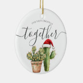 Unser erstes Weihnachten zusammen Cactus Gift Keramik Ornament (Rechts)