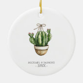 Unser erstes Weihnachten zusammen Cactus Gift Keramik Ornament (Hinten)