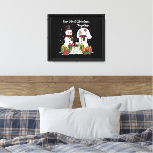 Unser erstes Weihnachten zusammen Frischvermählt Leinwanddruck