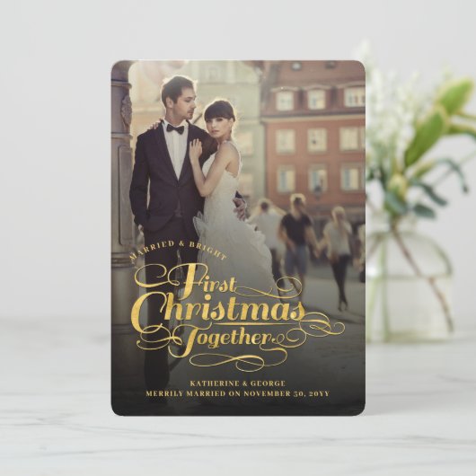 Unser erstes Weihnachten zusammen Goldenes Script- (Stehend Vorderseite)