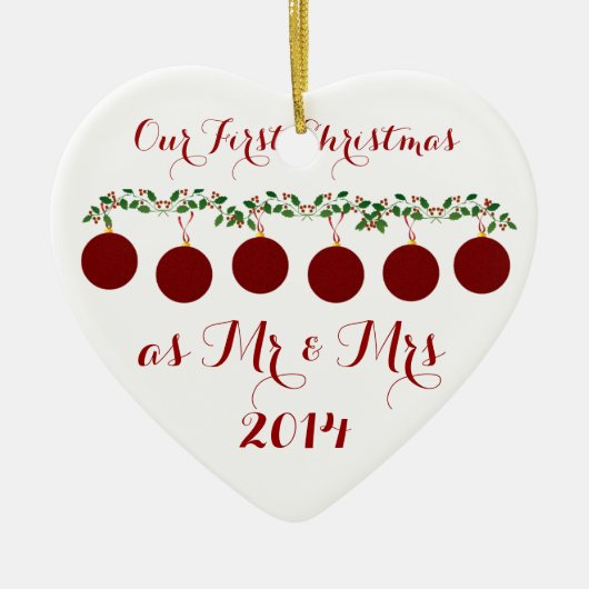 Unser erstes Weihnachten zusammen Keramikornament (Vorne)