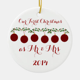 Unser erstes Weihnachten zusammen Keramikornament