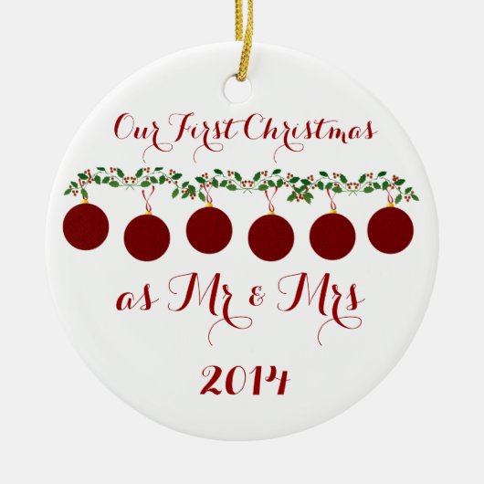 Unser erstes Weihnachten zusammen Keramikornament (Vorne)