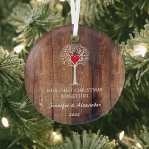 Unser erstes Weihnachten zusammen Liebe Baum rusti Ornament Aus Glas