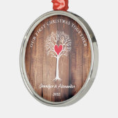Unser erstes Weihnachten zusammen Liebe Baum rusti Ornament Aus Metall (Links)
