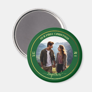 Unser erstes Weihnachten zusammen mit 1 Foto Gold  Magnet
