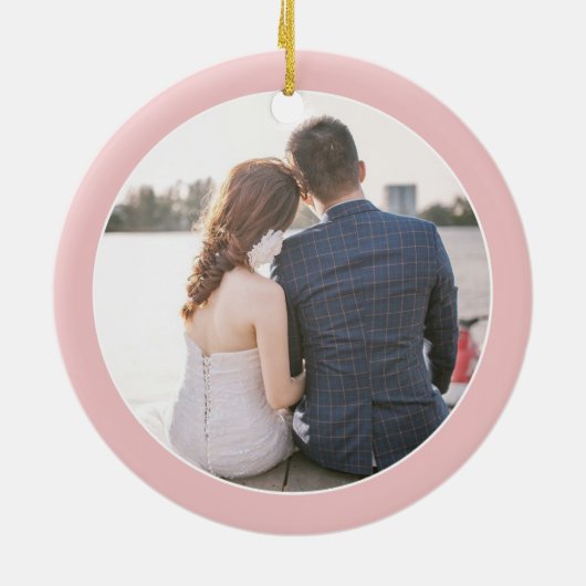 Unser erstes Weihnachten zusammen mit Couple Foto Keramik Ornament (Hinten)