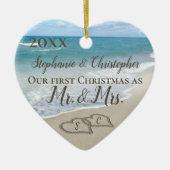 Unser erstes Weihnachten zusammen mit Frau Beach W Keramik Ornament (Vorne)
