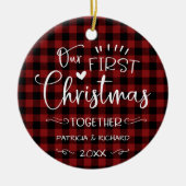 Unser erstes Weihnachten zusammen Rustikal Chic Ba Keramik Ornament (Vorne)