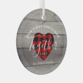 Unser erstes Weihnachten zusammen rustikal Persona Ornament Aus Glas (Vorderseite Rechts)