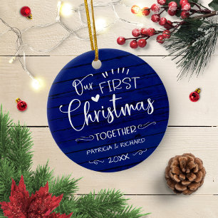 Unser erstes Weihnachten zusammen Rustikale Farmha Keramik Ornament