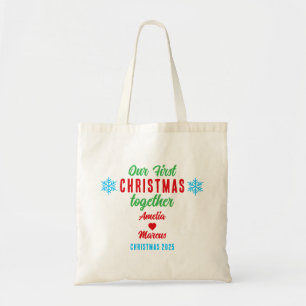 Unser erstes Weihnachten zusammen Schneeflocken Tragetasche