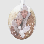 Unser erstes Weihnachts-2-seitiges Foto-Weihnachts Ornament (Vorderseite)