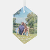 Unser erstes Weihnachts-Coupé-Foto Ornament Aus Glas (Vorderseite Links)