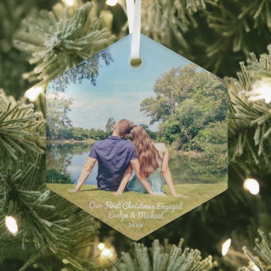 Unser erstes Weihnachts-Coupé-Foto Ornament Aus Glas (Insitu)