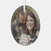 Unser erstes Weihnachts-Coupé-Foto Ornament Aus Glas (Vorderseite links)