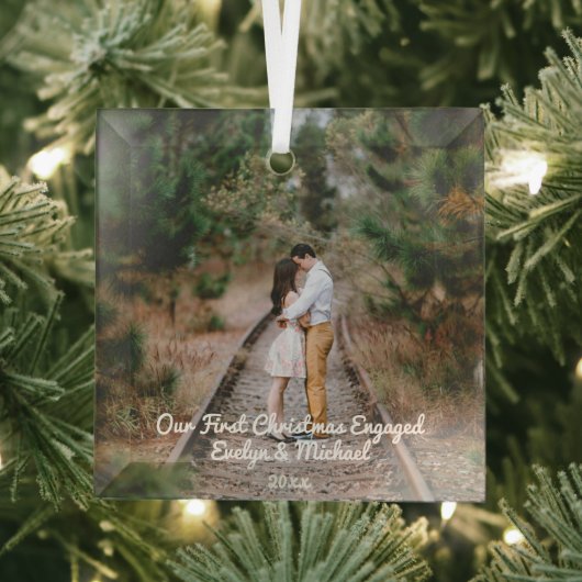 Unser erstes Weihnachts-Coupé-Foto Ornament Aus Glas (Insitu)