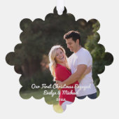 Unser erstes Weihnachts-Coupé-Foto Ornament Karte (Rückseite)
