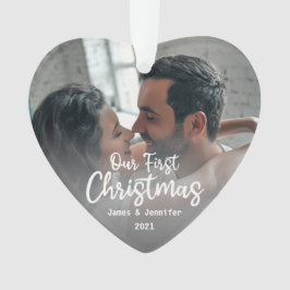 Unser erstes Weihnachts Custom Couple Names & Foto Ornament