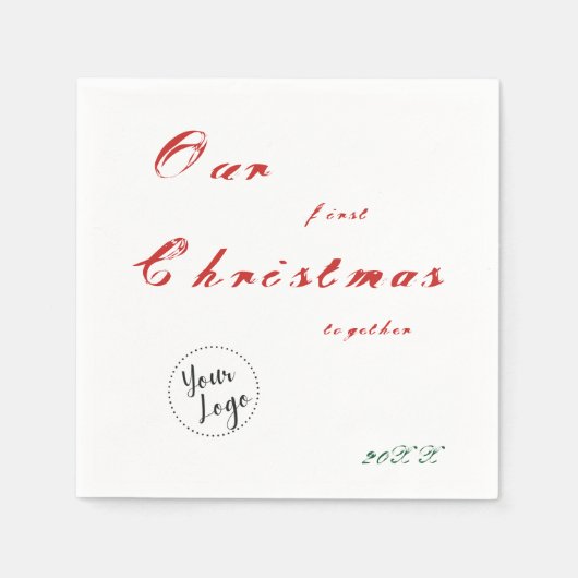 Unser erstes Weihnachts-Custom-Small-Business-Logo Serviette (Vorderseite)