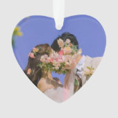 Unser erstes Weihnachts-Elegante Rose Gold Couple Ornament (Vorderseite)