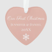 Unser erstes Weihnachts-Elegante Rose Gold Couple Ornament (Rückseite)
