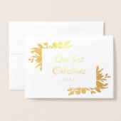 Unser erstes Weihnachts-Foto Folienkarte (Vorderseite mit Umschlag)