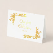 Unser erstes Weihnachts-Foto Folienkarte (Vorderseite)