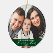 Unser erstes Weihnachts-Foto Grün Keramik Ornament (Links)