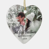 Unser erstes Weihnachts-Foto-Herz Keramik Ornament (Rechts)