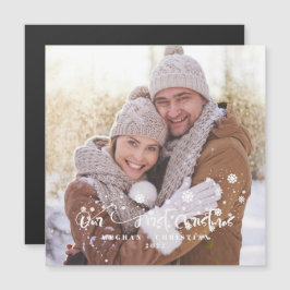Unser erstes Weihnachts-Foto Holiday Magne Magnetkarte