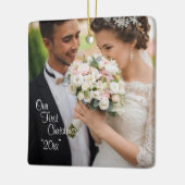 Unser erstes Weihnachts-Foto Jahr personalisiert U Keramikornament (Links)