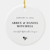 Unser erstes Weihnachts-Foto Keramik Ornament (Hinten)