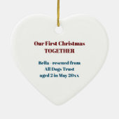 Unser erstes Weihnachts-Foto Keramik Ornament (Hinten)