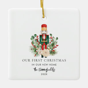 Unser erstes Weihnachts-Foto New Zuhause Nutcracke Keramikornament
