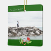 Unser erstes Weihnachts-Foto Personalisierte Keram Keramikornament (Links)