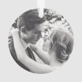 Unser erstes Weihnachts-Foto Rustikale Vegetation Ornament (Rückseite)