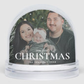 Unser erstes Weihnachts-Foto Schneekugeln (Vorderseite)