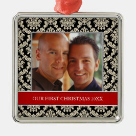 Unser erstes Weihnachts-Foto-Weihnachtsschmuck Ornament Aus Metall