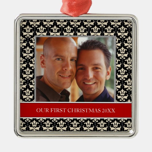 Unser erstes Weihnachts-Foto-Weihnachtsschmuck Ornament Aus Metall (Vorne)