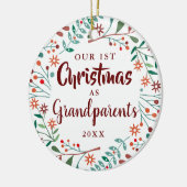 Unser erstes Weihnachts-Grandeleltern-Foto Keramik Ornament (Links)