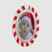 Unser erstes Weihnachts-Großeltern Candy Cane-Foto Ornament (Vorderseite)