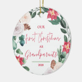 Unser erstes Weihnachts-Großeltern-Foto Keramik Ornament (Links)