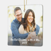 Unser erstes Weihnachts-Keepake-Foto Keramikornament (Links)