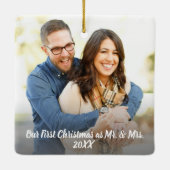 Unser erstes Weihnachts-Keepake-Foto Keramikornament (Rückseite)