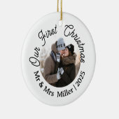 Unser erstes Weihnachts-Modernes Foto, das neu ver Keramik Ornament (Rechts)