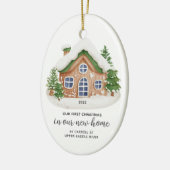 Unser erstes Weihnachts-neues Haus Keramik Ornament (Links)