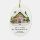 Unser erstes Weihnachts-neues Haus Keramik Ornament (Vorne)