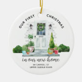 Unser erstes Weihnachts-neues Haus Keramik Ornament (Vorne)